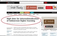 High time for internationalization of Indonesian higher learning